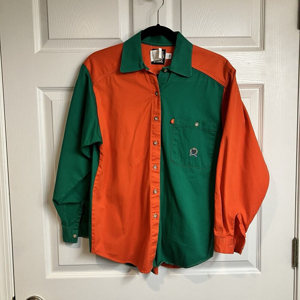 Vintage Rough Stock Panhandle Slim Men’s Color Block Button Down Shirt XS